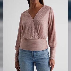 Express Pink Wrap Top